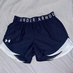 Women's Under Armour Navy Blue and White Athletic Shorts Size XS with Pockets